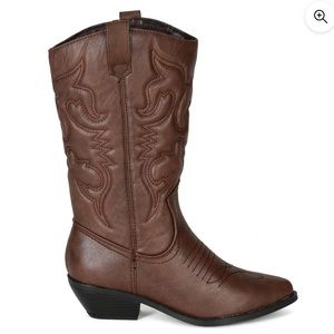 Brown cowboy boots